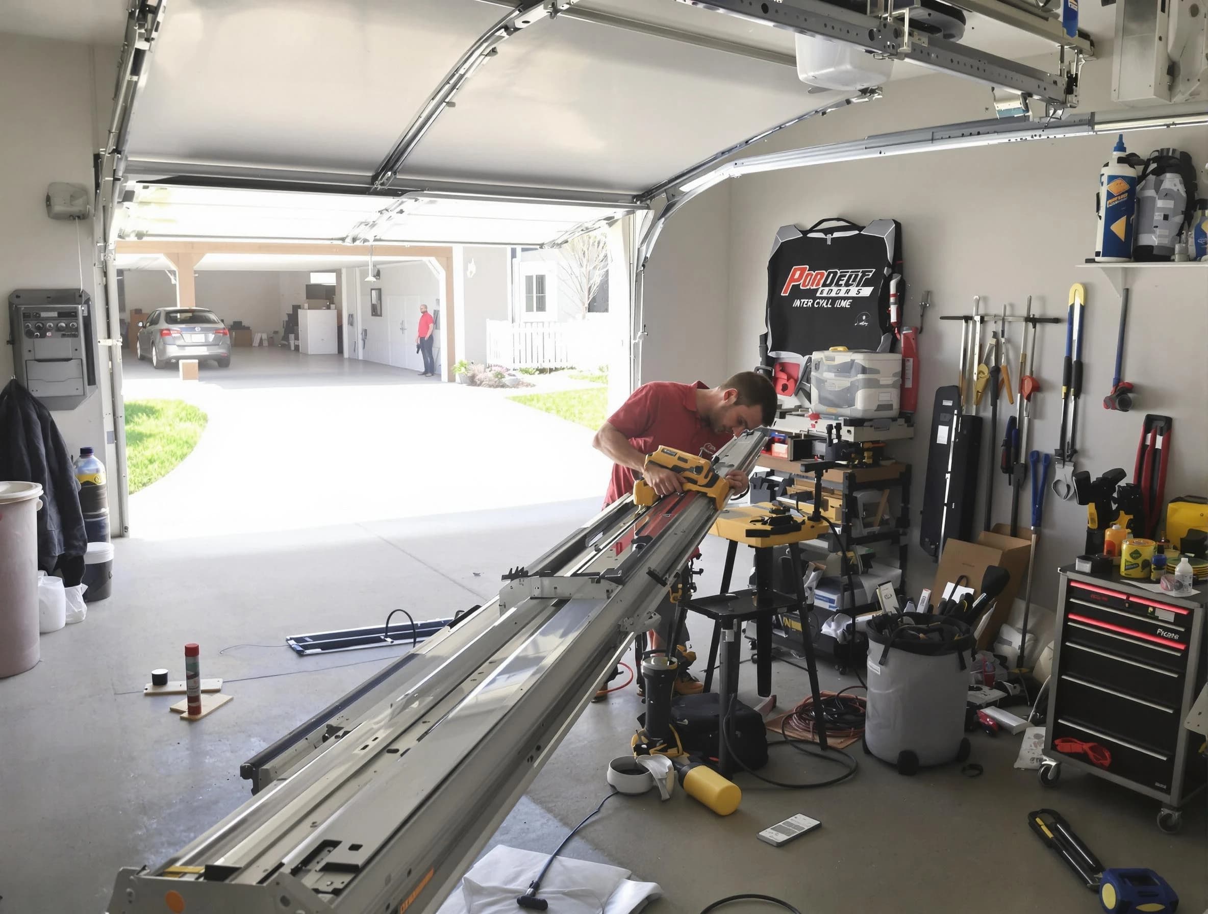 Hiram Garage Door Repair expert performing track repair in Hiram