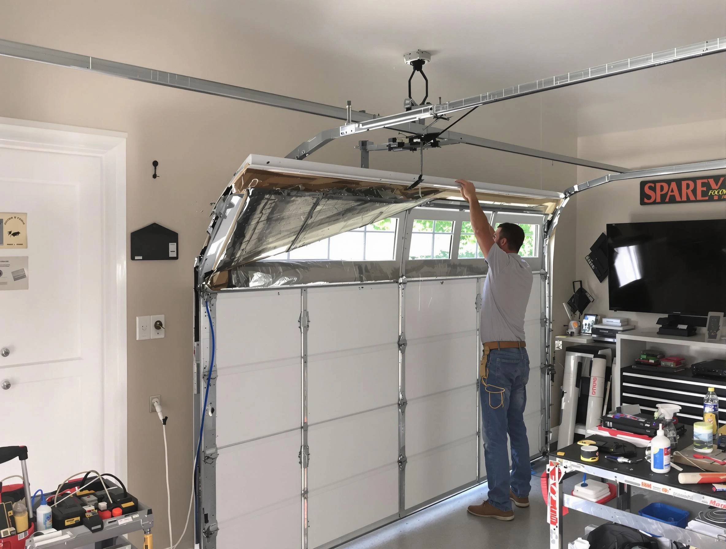 Garage door section replacement by Hiram Garage Door Repair in Hiram