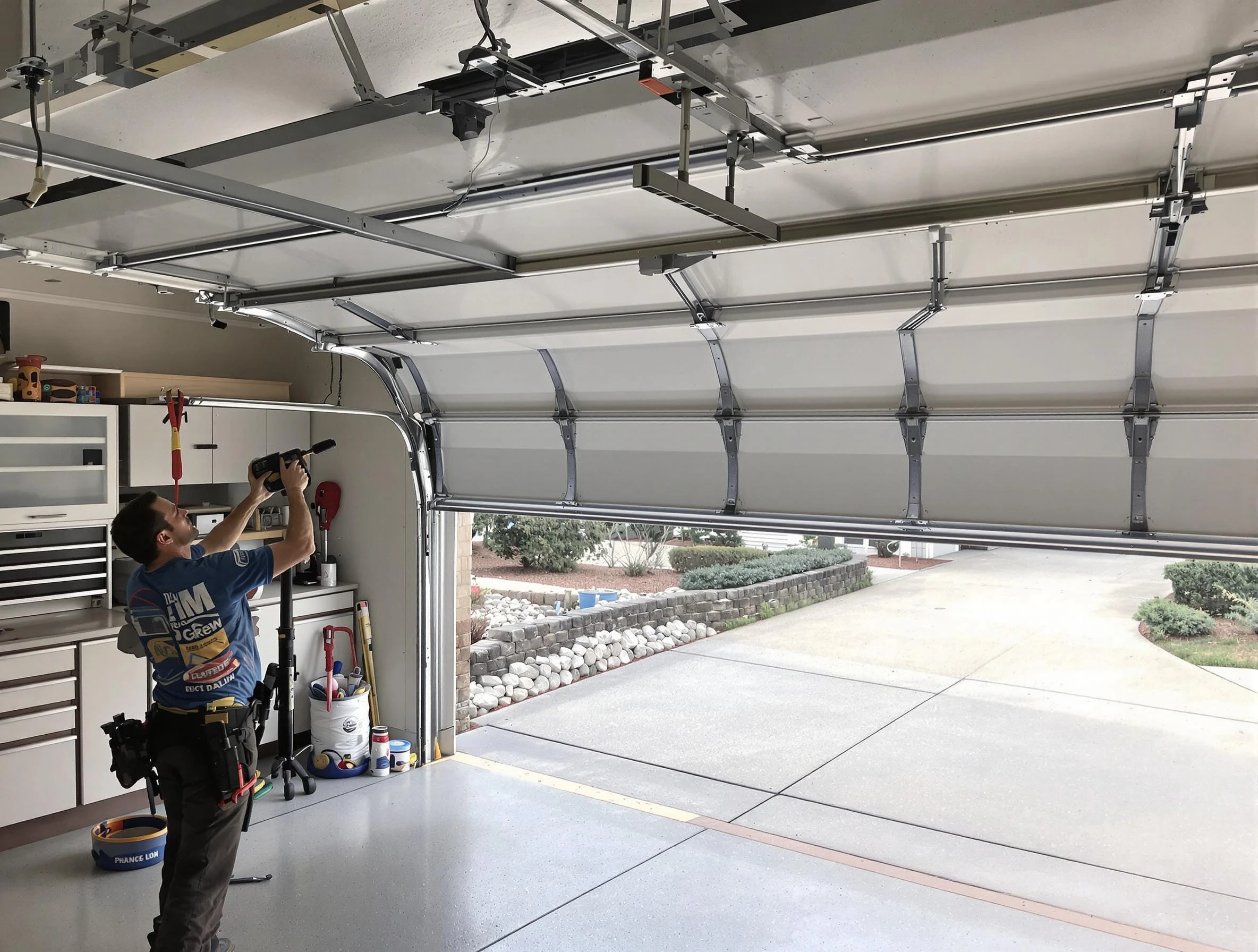 Garage door track repair service by Hiram Garage Door Repair in Hiram